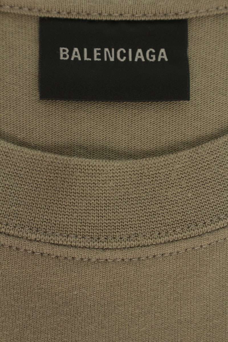 BALENCIAGA WFP Logo Print Oversized Tee Khaki Size M