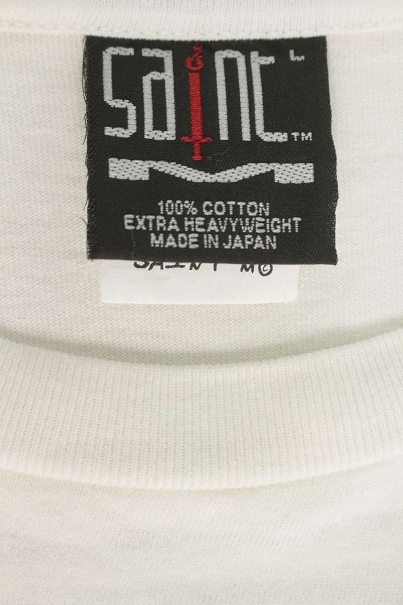 SAINT MICHAEL "WITHPUTFEAR" Vintage Print Tee White Size L
