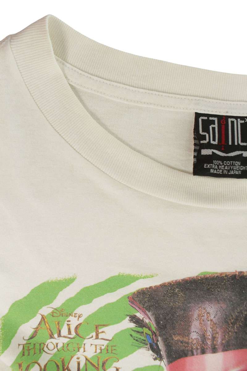 SAINT MICHAEL MAD HATTER Vintage Print T-Shirt White Size XL