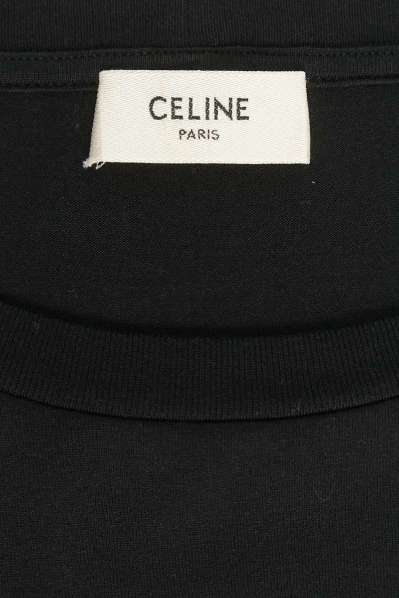 CELINE Logo Print Loose Fit T-Shirt Black Size XL