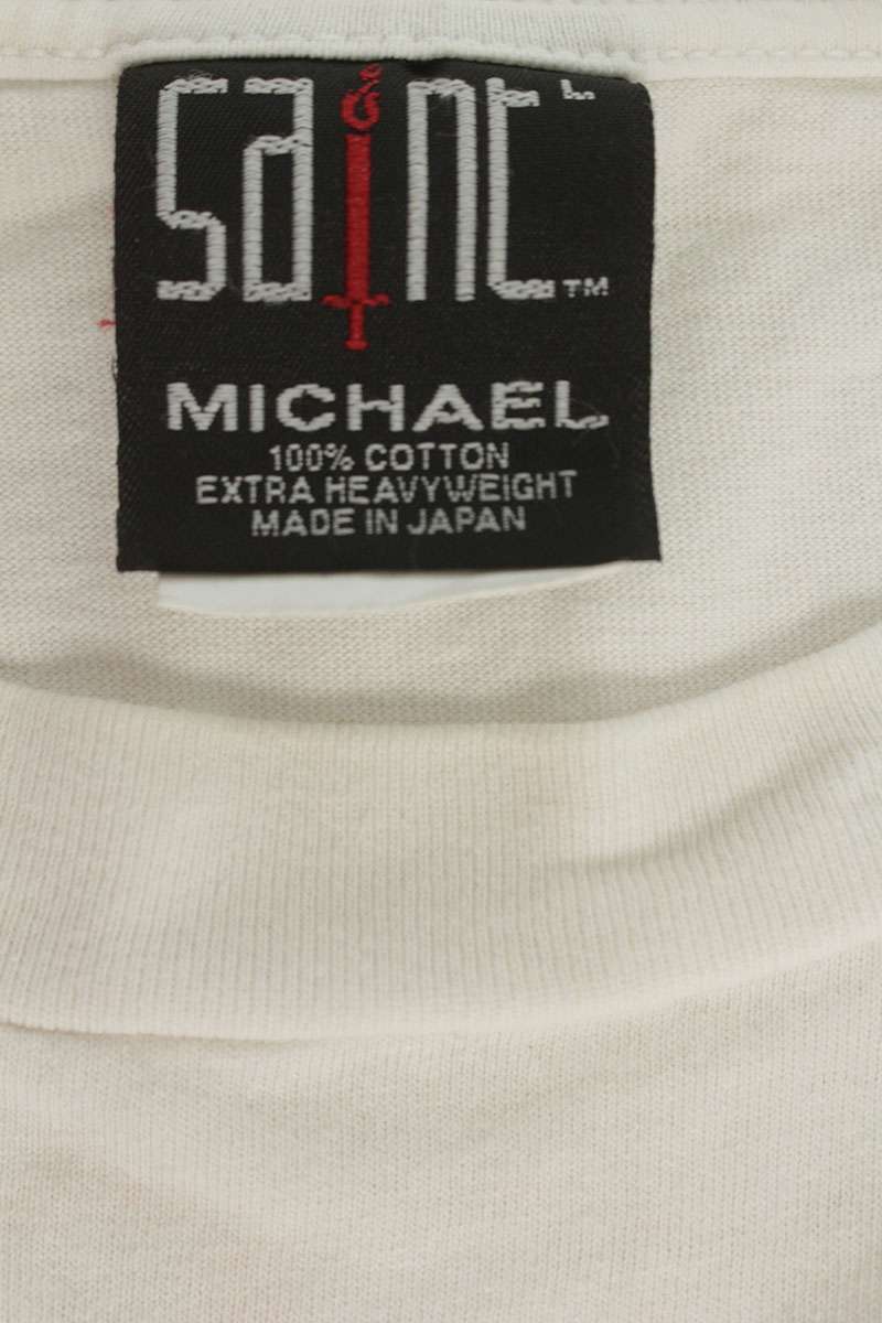 SAINT MICHAEL 21AW Heart Vintage Tee White Size L