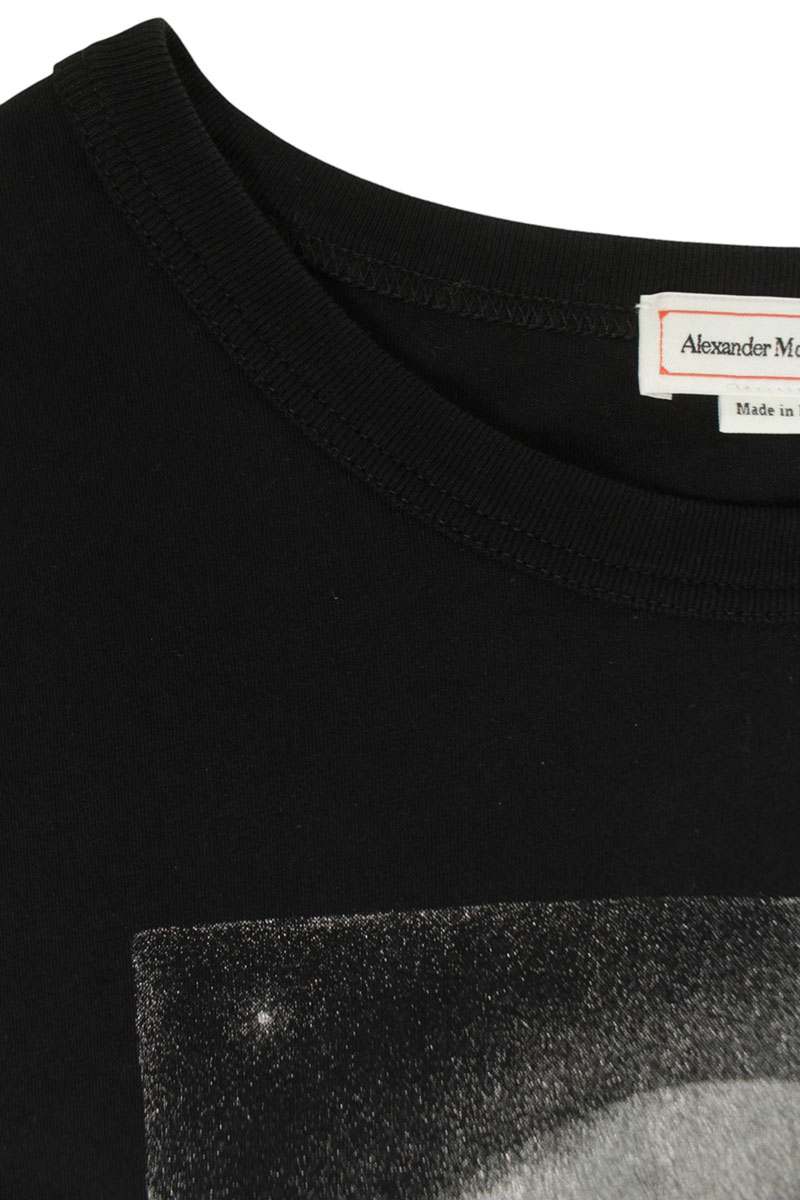 Alexander McQUEEN Moon Print Cotton T-Shirt Black Size L