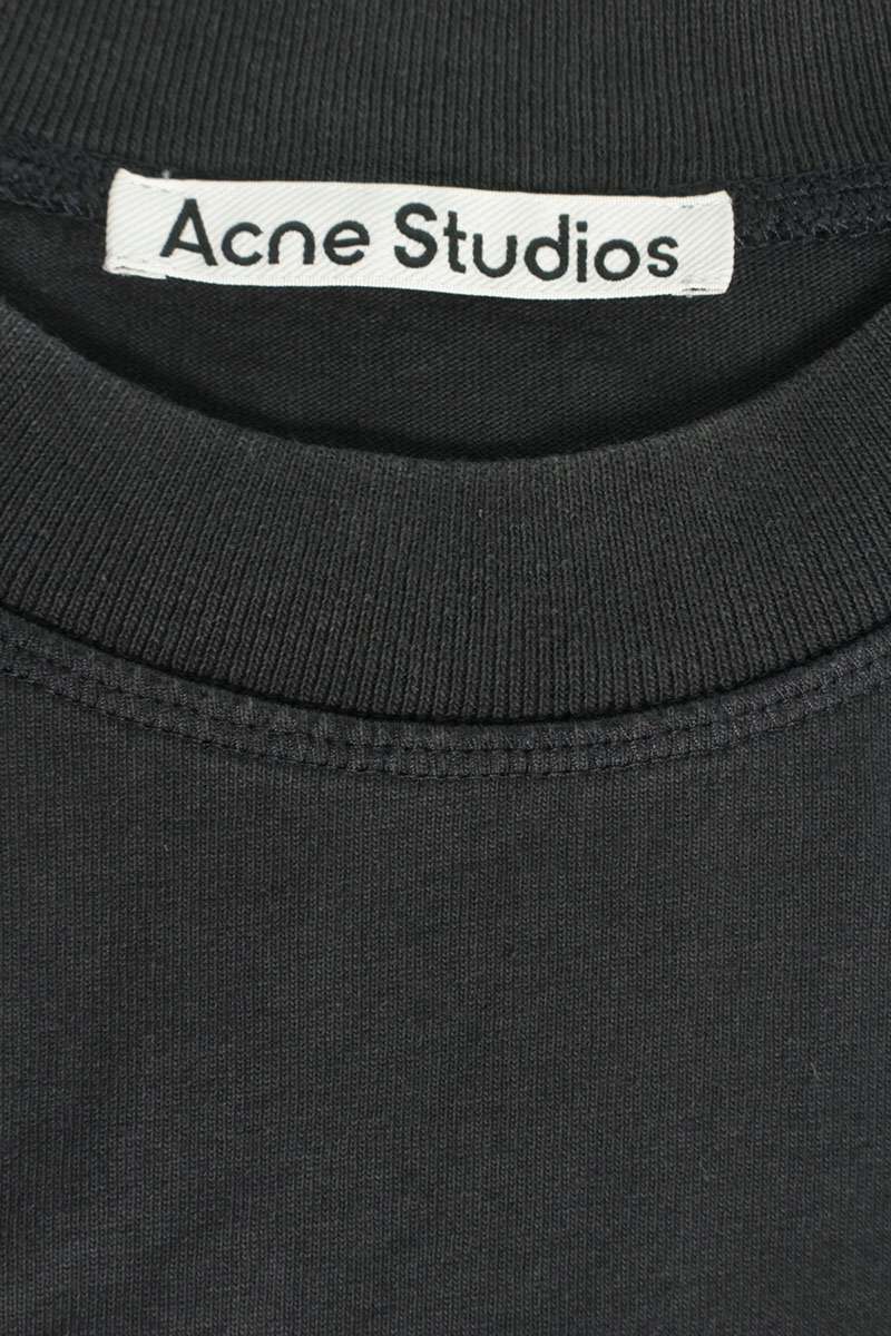 ACNE STUDIOS Logo Stamp Print Cotton T-Shirt Black Size S