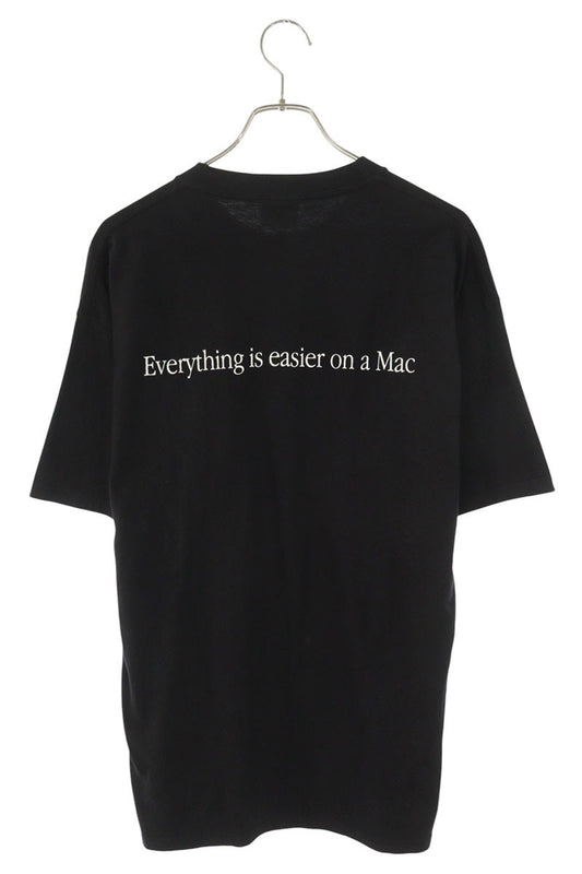 VINTAGE Apple Logo Print Cotton T-Shirt Black Size L