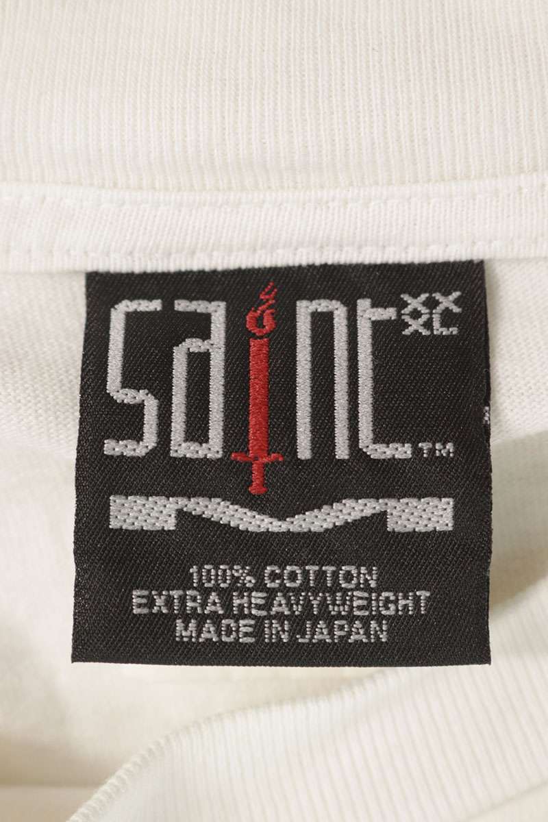SAINT MICHAEL SS24 Logo Print T-Shirt White Size XXL