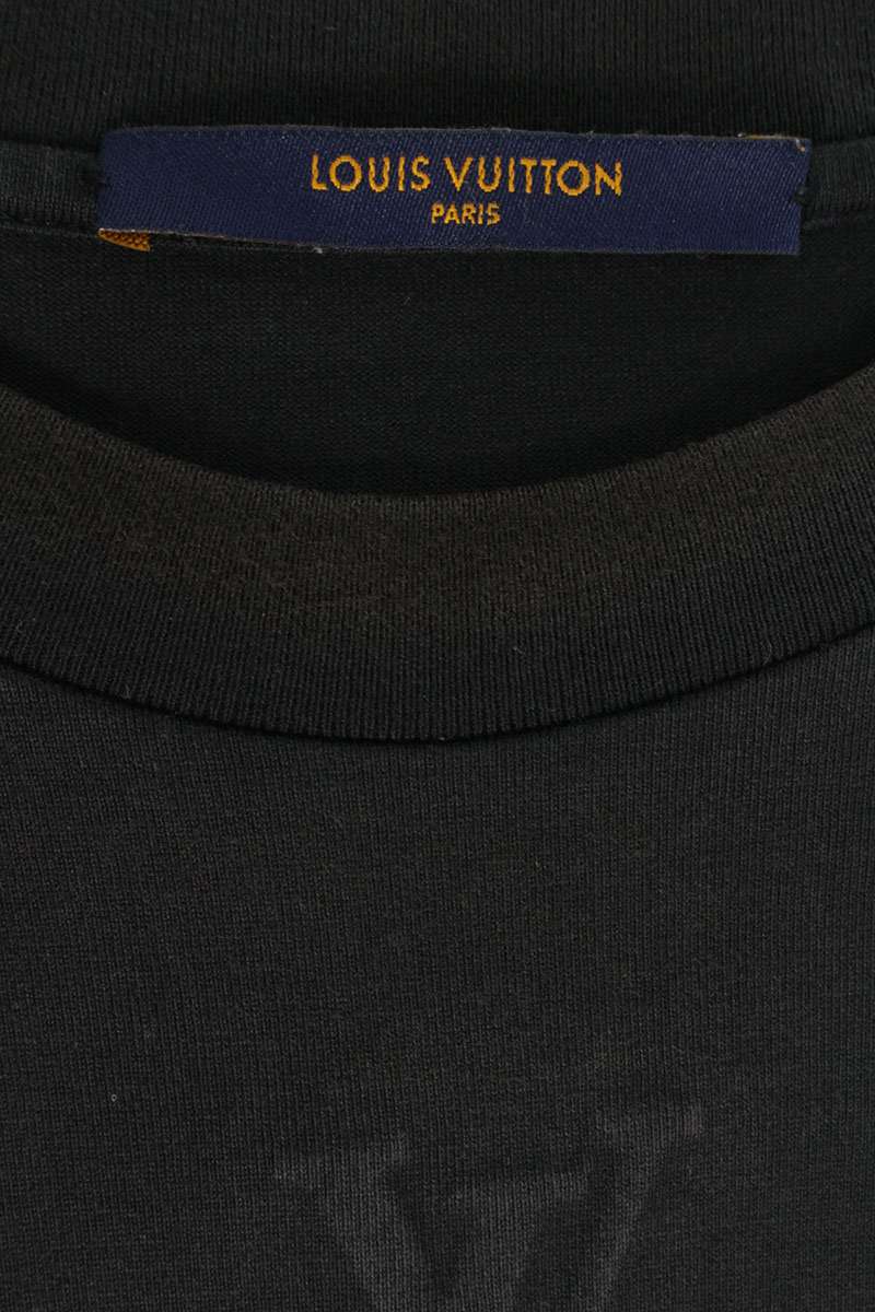 LOUISVUITTON Inside Out LV Debossed Logo Tee Black Size L