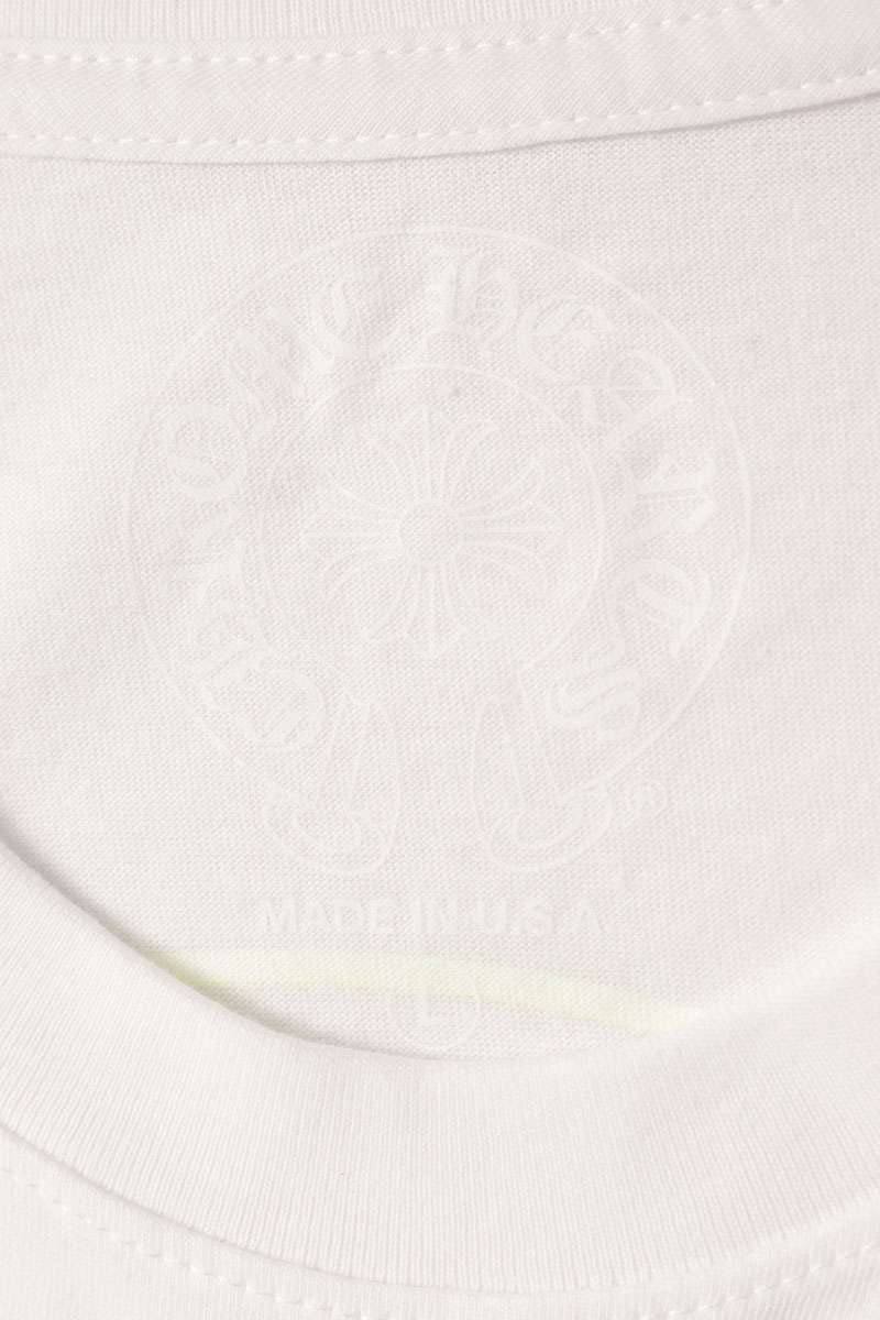 Chrome Hearts Horseshoe Print T-Shirt White Yellow Size L