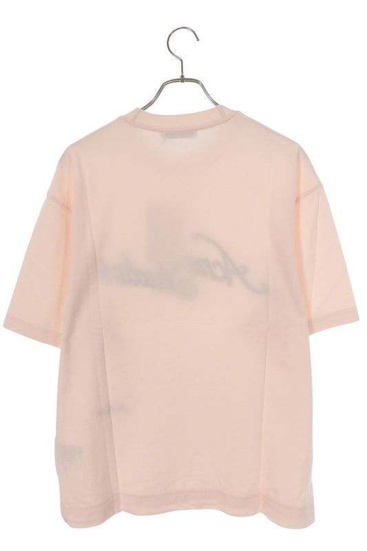 ACNE STUDIOS 26SS Logo Embroidered T-Shirt Pink Size S