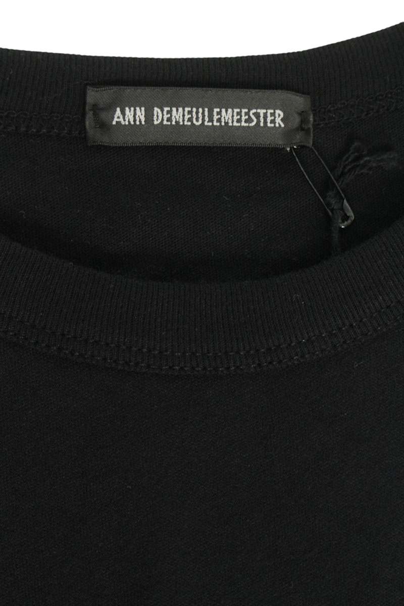 ANN DEMEULEMEESTER SS26 Black Message Print Tee Size L