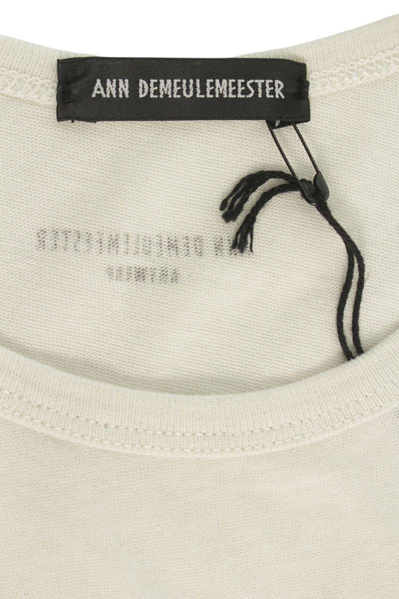 ANN DEMEULEMEESTER SS26 White Message Print Tee Size L