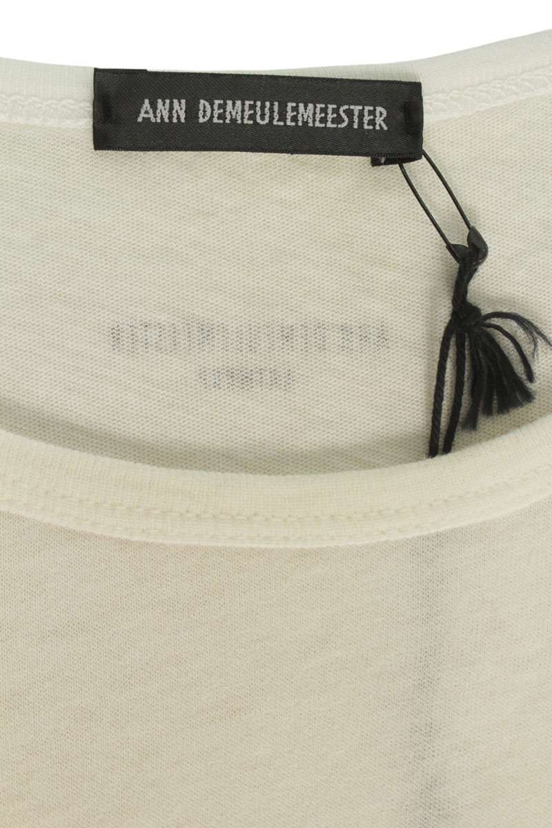 ANN DEMEULEMEESTER 26SS Message Print T-Shirt White Size M