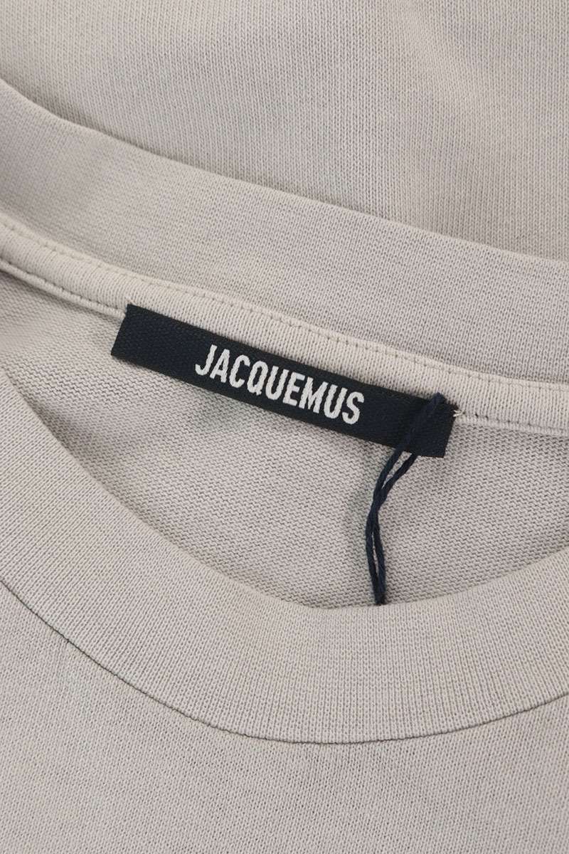 JACQUEMUS 26SS Cotton Logo Embroidered T-Shirt Gray Size L