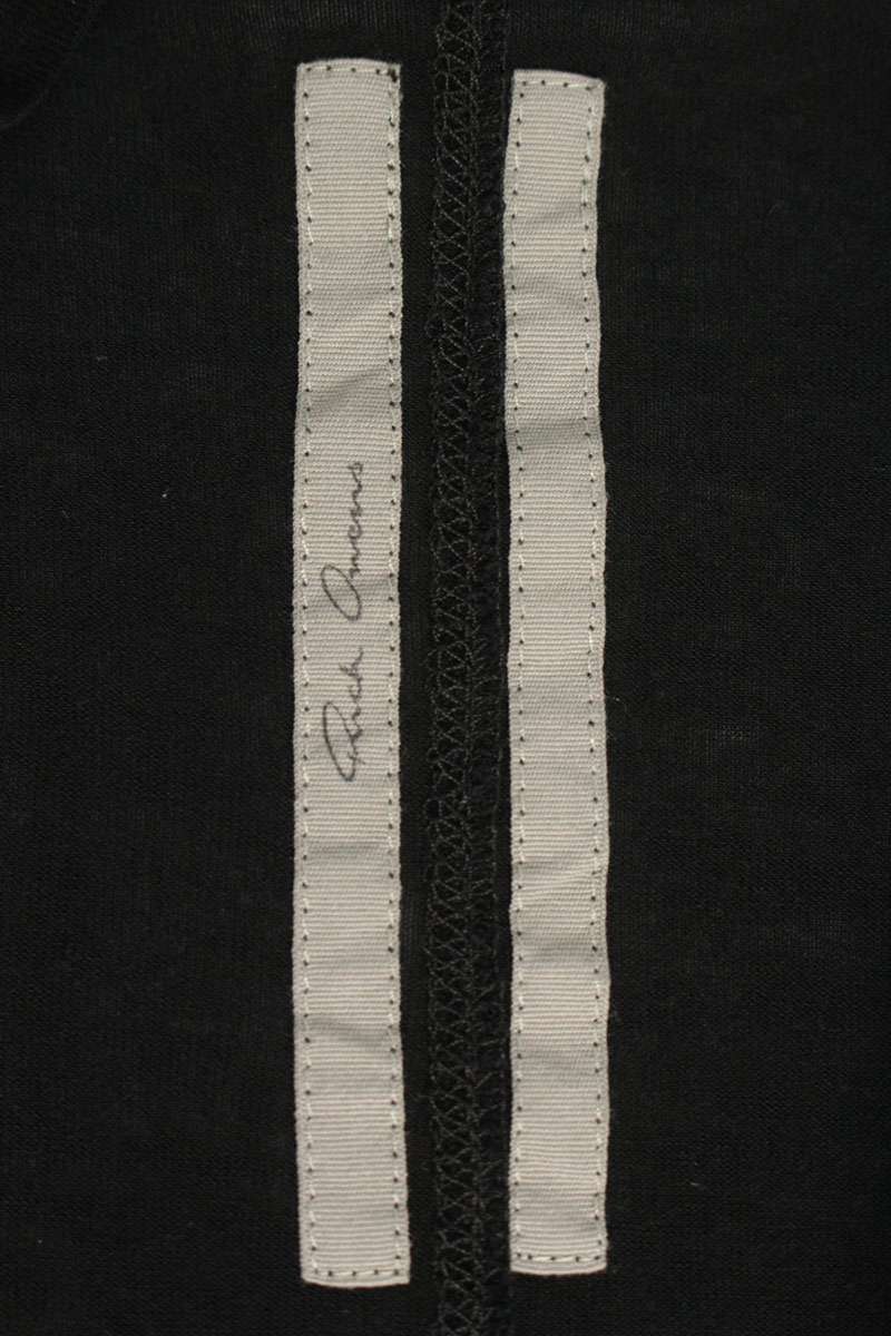 Rick Owens SS26 Sheer Short Sleeve Viscose Silk Black Size L