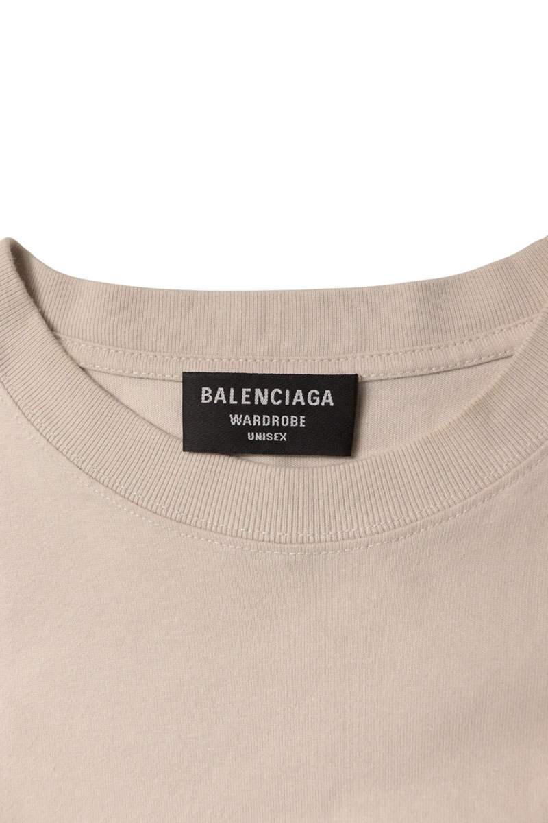 BALENCIAGA Copyright Logo Oversized T-Shirt Beige Size M