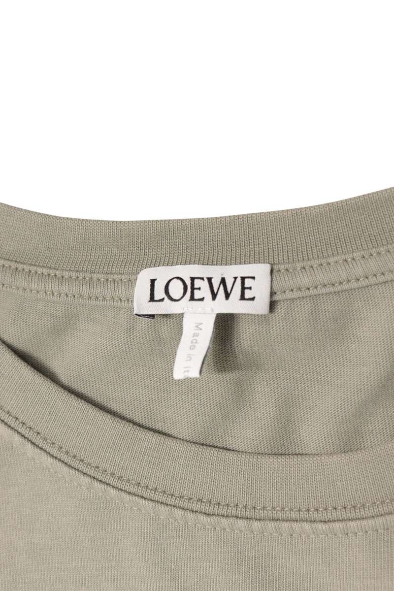 LOEWE Anagram Embroidered T-Shirt Khaki Cotton Size L