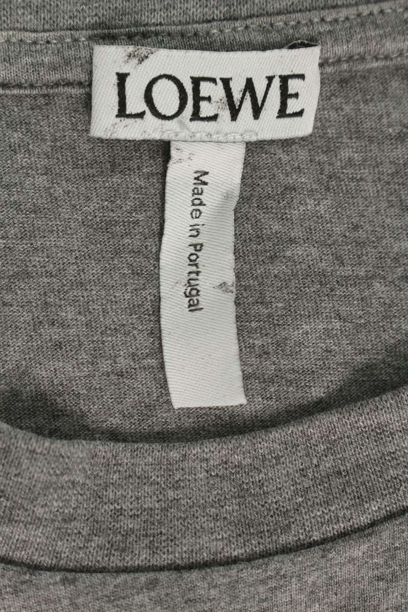 LOEWE Anagram Embroidered T-Shirt Grey Red Multi Size M