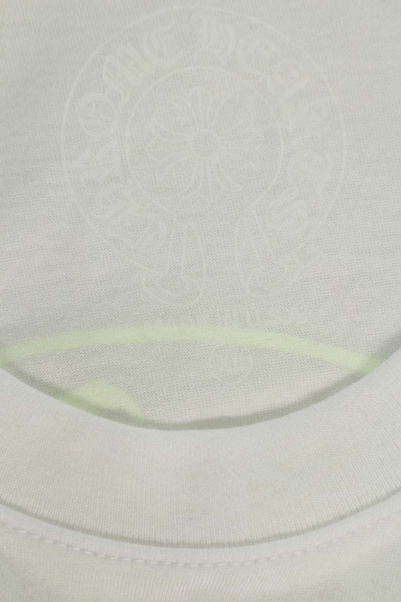 Chrome Hearts Horseshoe Print T-Shirt White Yellow Size XL