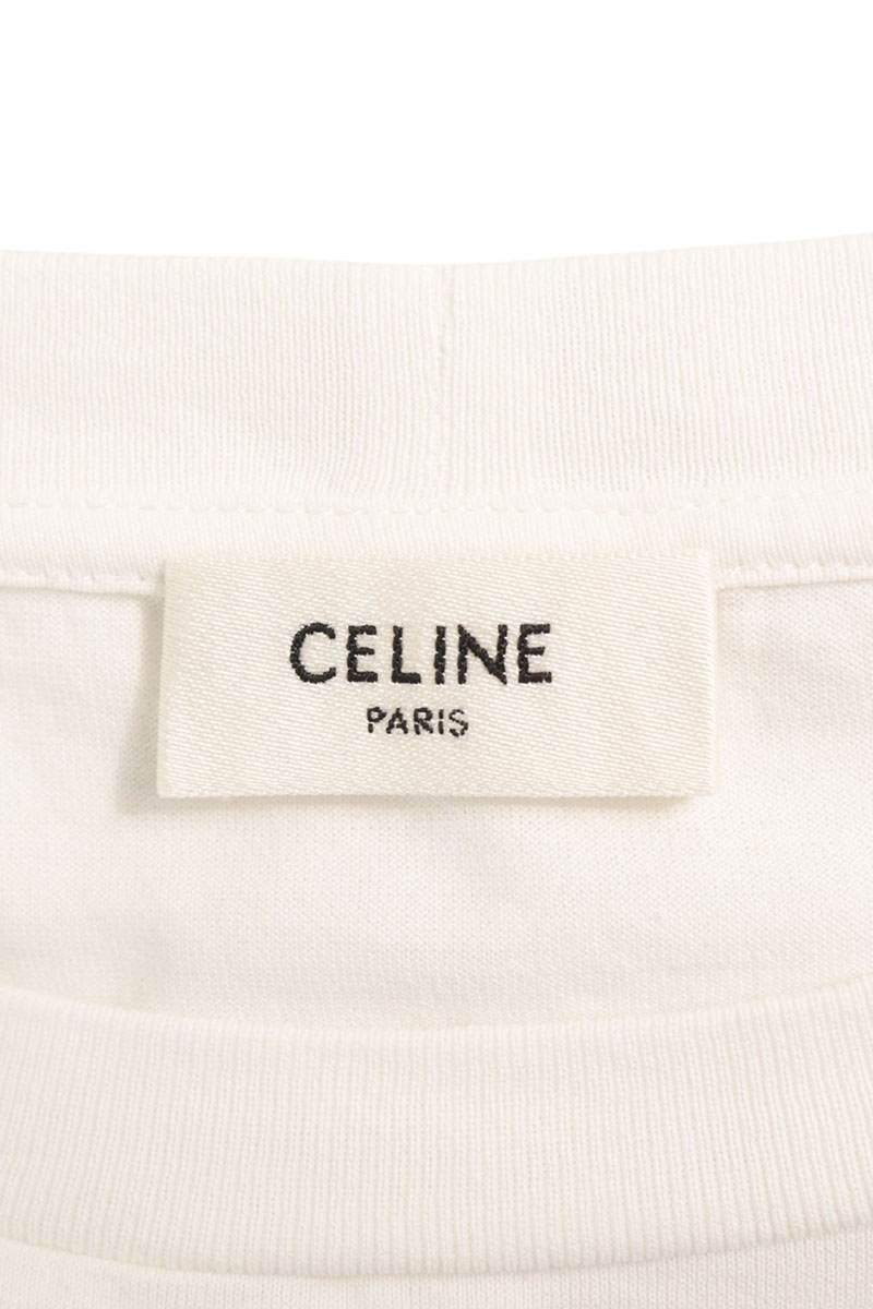 CELINE Loose Fit Logo Print T-Shirt White Size L