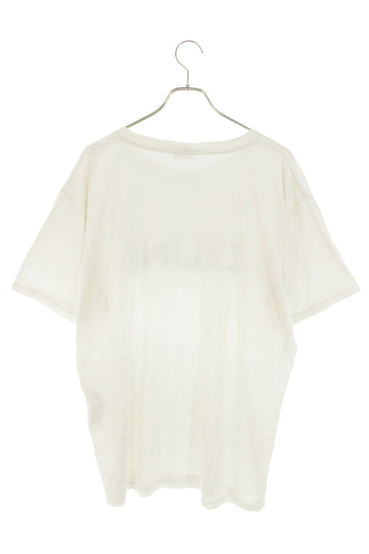 CELINE Logo Print Cotton T-Shirt White Size L