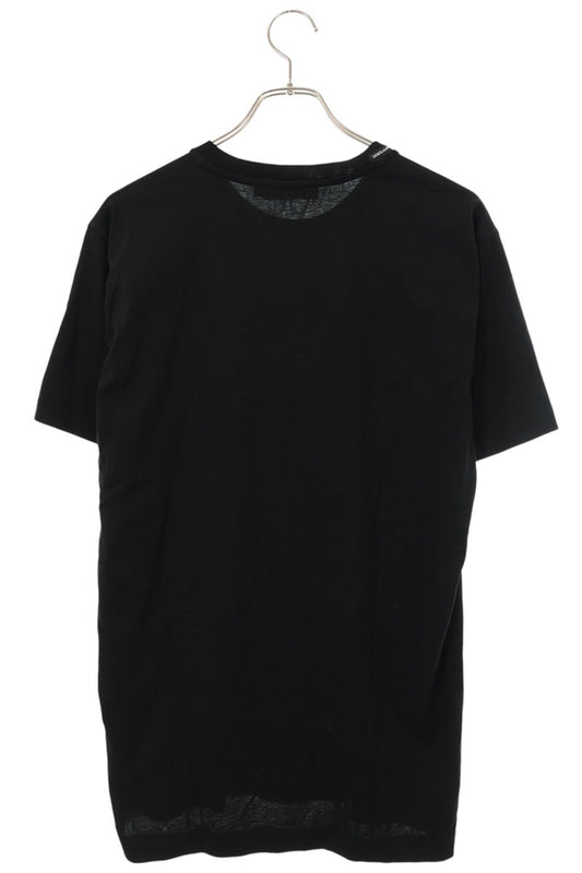 DOLCE & GABBANA Black Logo Embroidered T-Shirt Size L