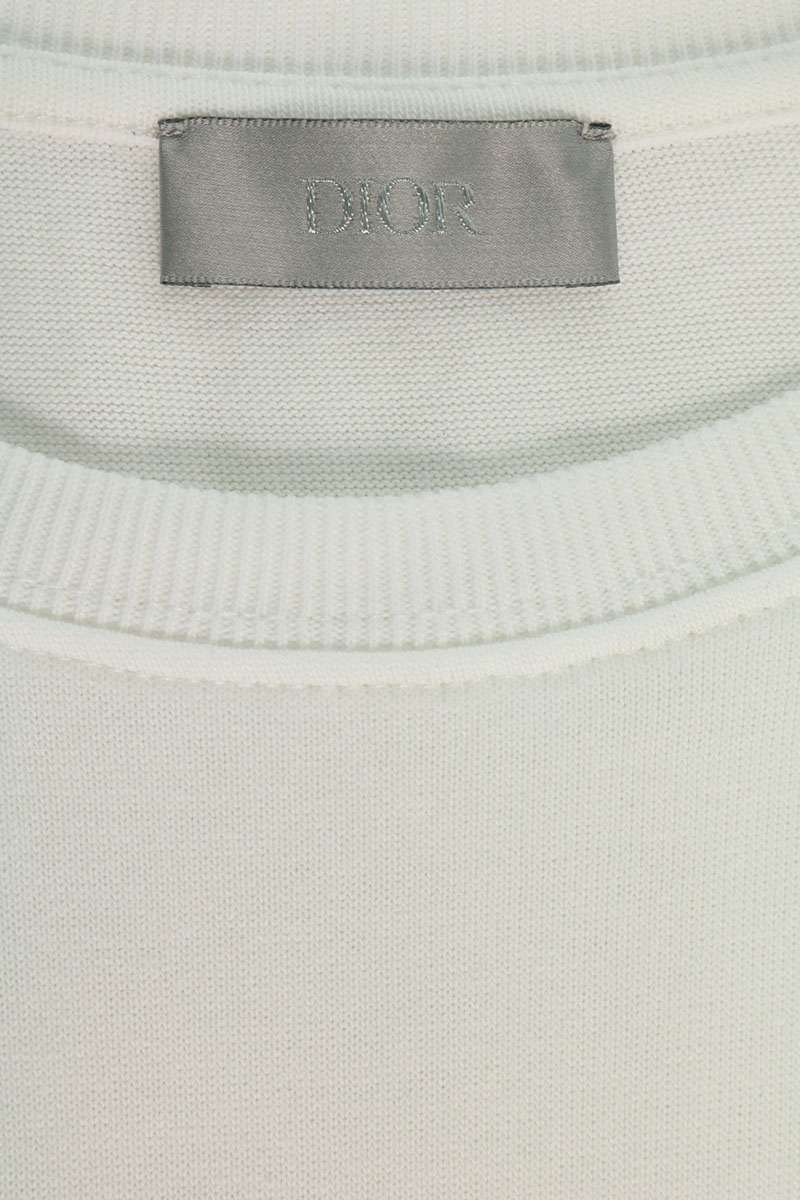 DIOR Double Name Logo Print T-Shirt White Size S