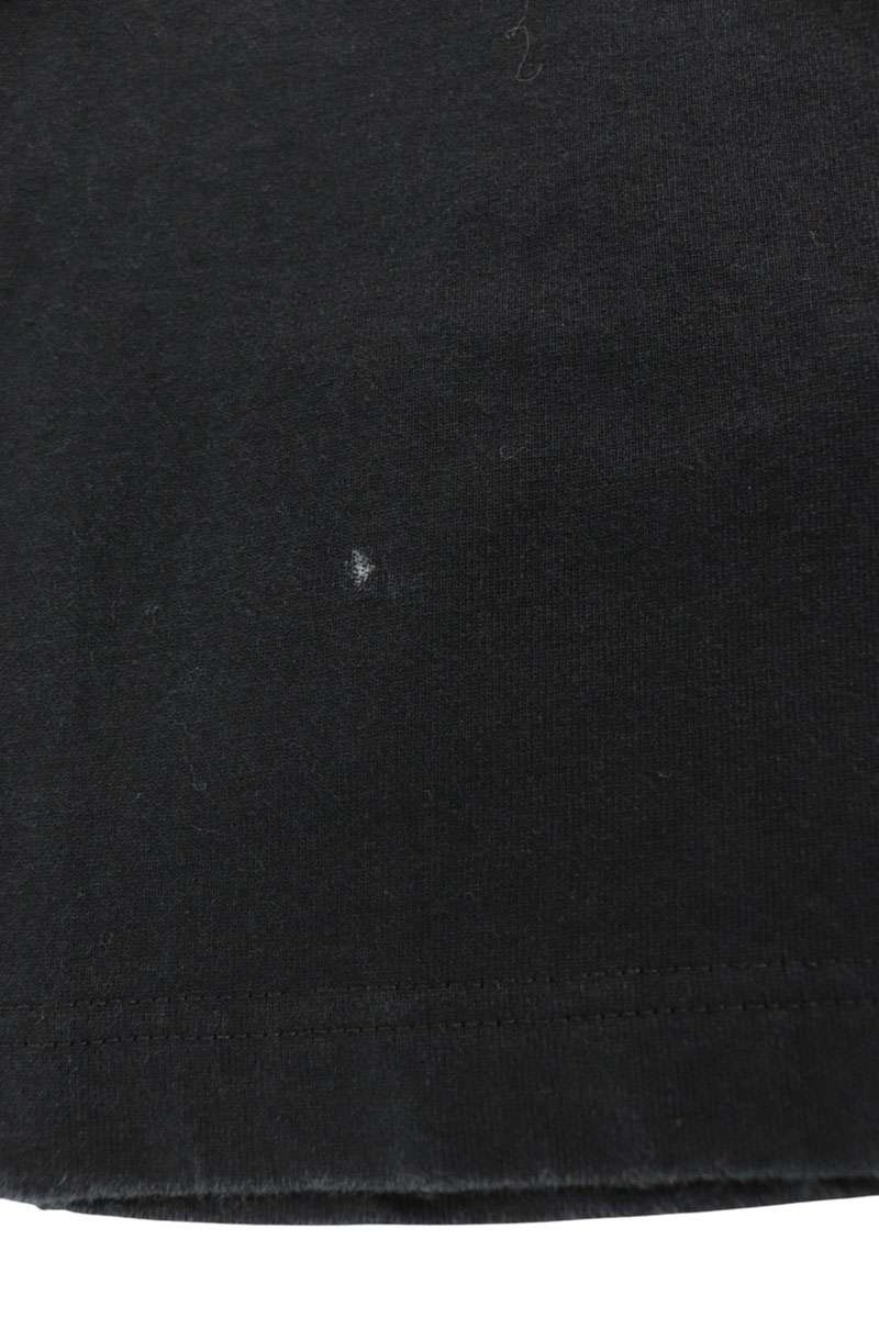 PRADA Triangle Logo Brooch Cotton T-Shirt Black Size L