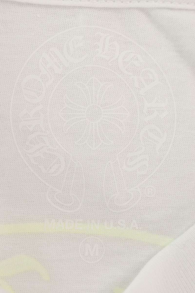 Chrome Hearts Horseshoe Tee White/Yellow Cotton Size M
