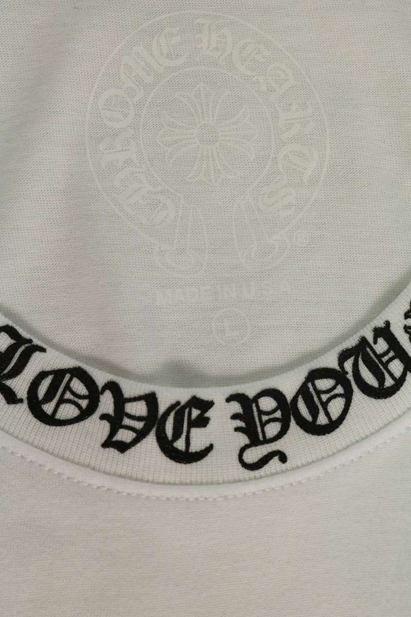 Chrome Hearts CH T-SHRT LOVE YOU Neck Print White Size L