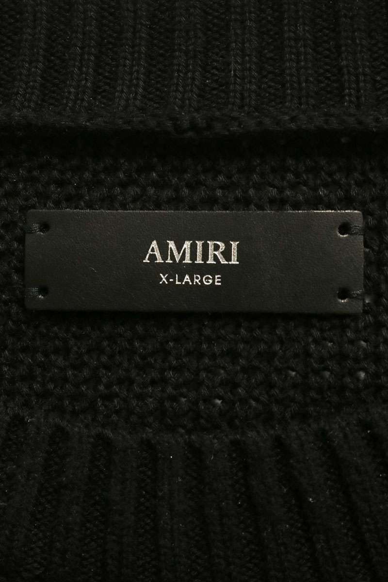 AMIRI Embroidered Logo Knit T-Shirt Black Size XL
