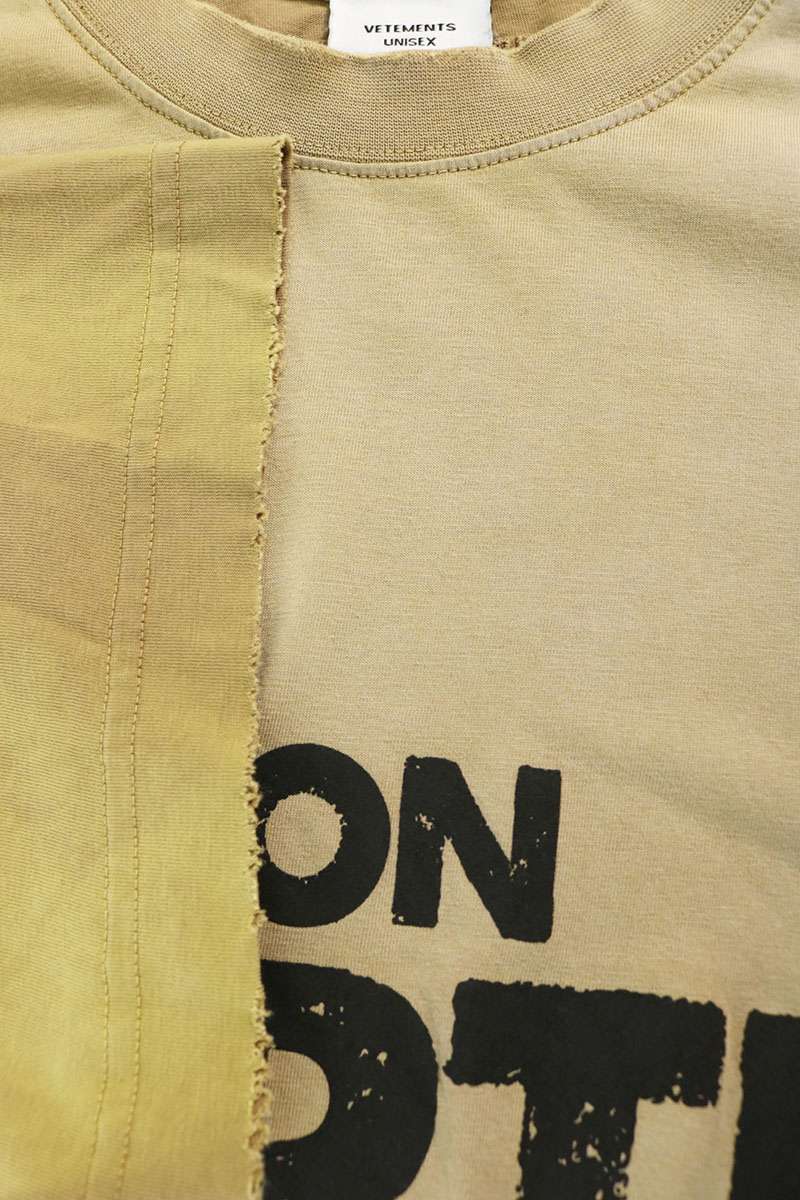 VETEMENTS EARTH Print Vintage T-Shirt Brown Size S