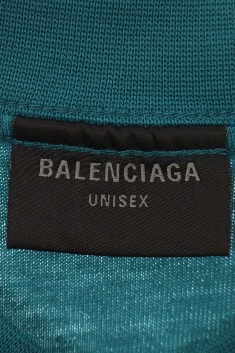 BALENCIAGA Inside-Out Logo Cotton T-Shirt Blue Size XXS