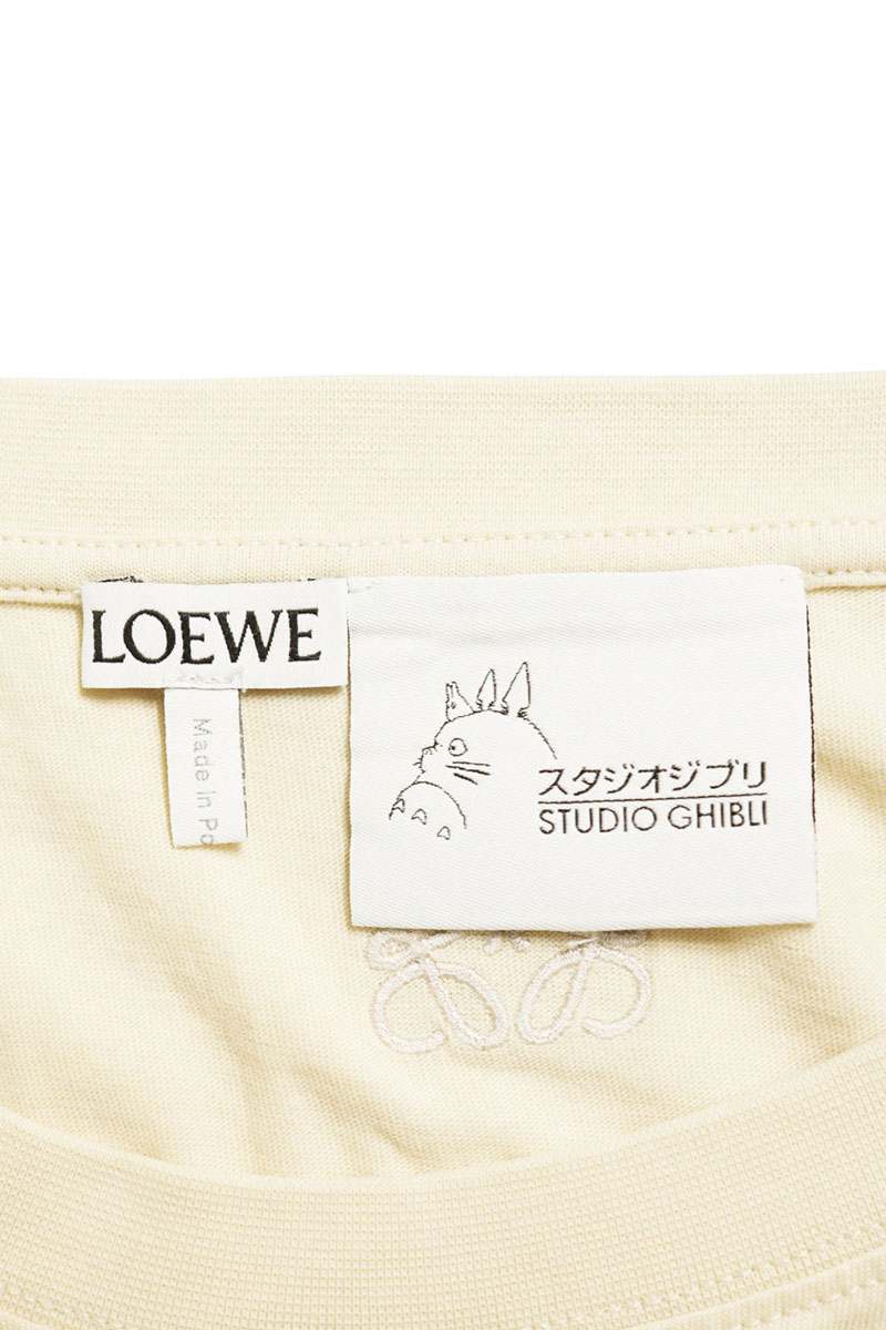 LOEWE Character Logo Cotton T-Shirt Beige Size L