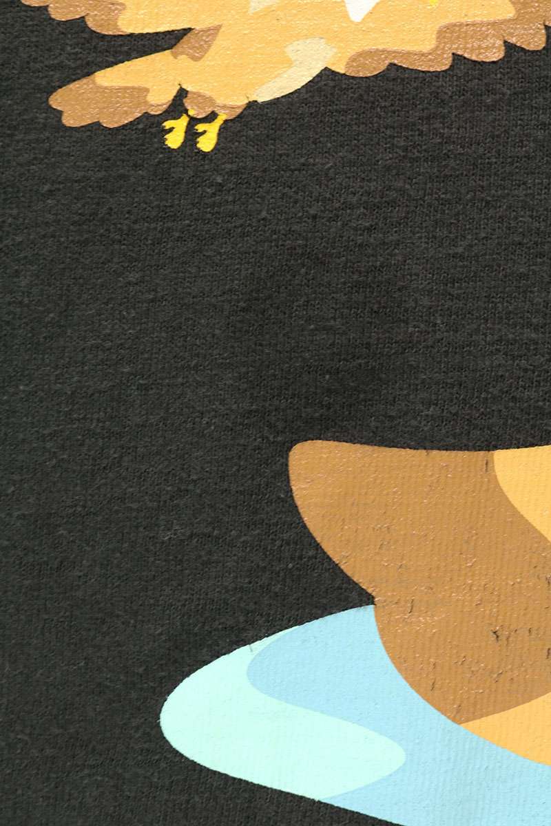 HUMAN MADE Duck Print Cotton T-Shirt Black Size L