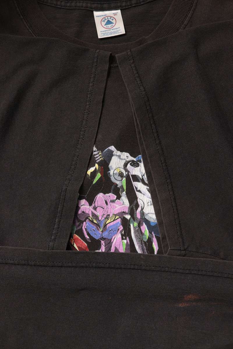 VINTAGE 90s Evangelion Character Print T-Shirt Size XXL