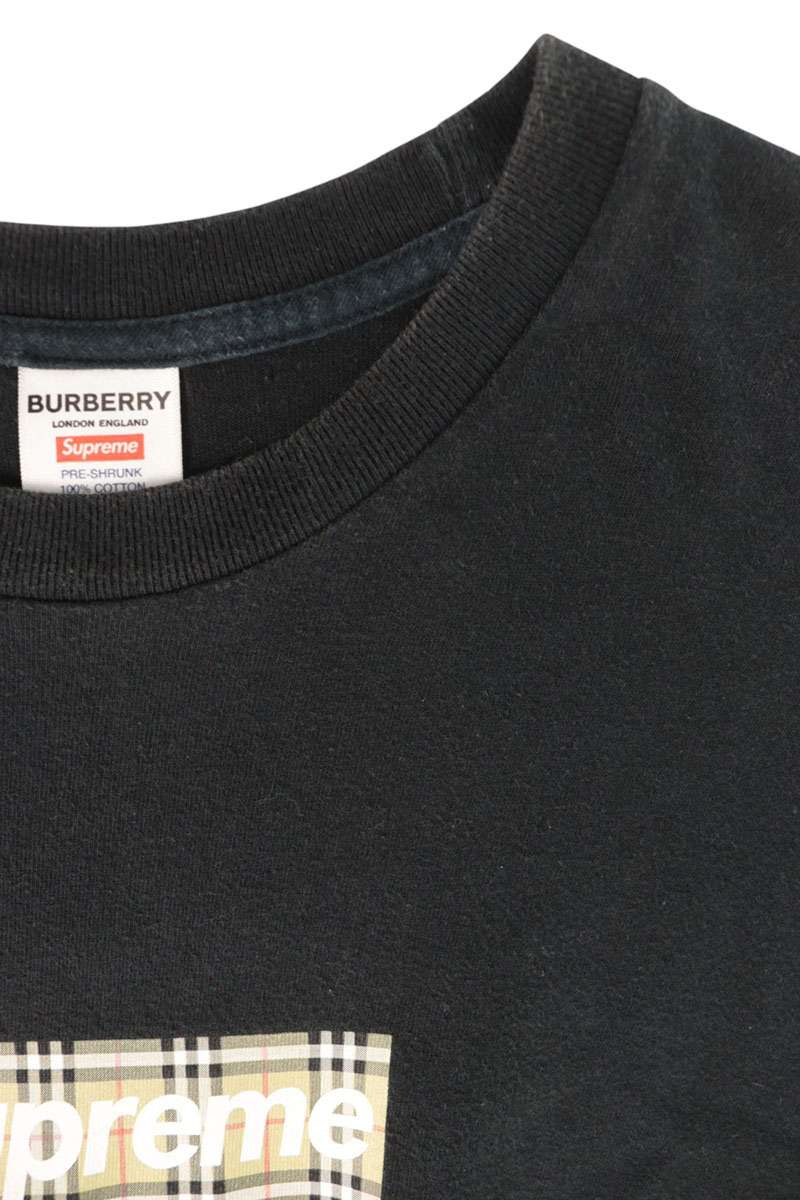 SUPREME x Burberry 22SS Box Logo T-Shirt Black Size L
