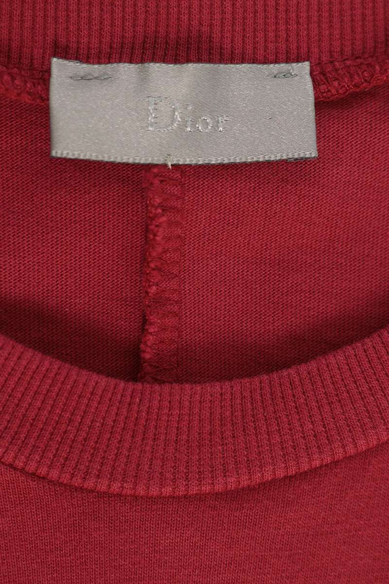 Dior HOMME 05AW English Letter Print T-Shirt Red Size M