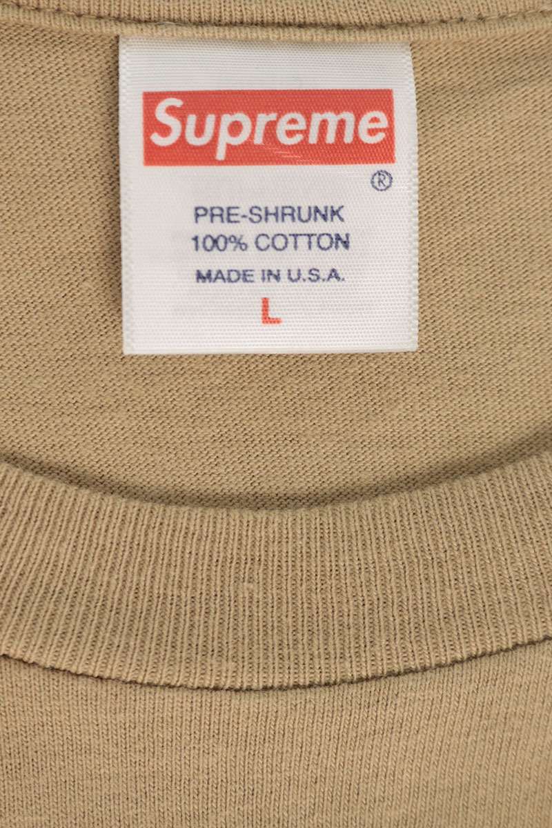 SUPREME 23AW Hell Front Print T-Shirt Beige Size L