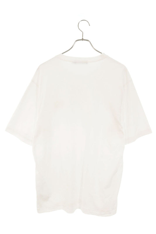 DOLCE & GABBANA Logo Leather Plate T-Shirt White Size 50