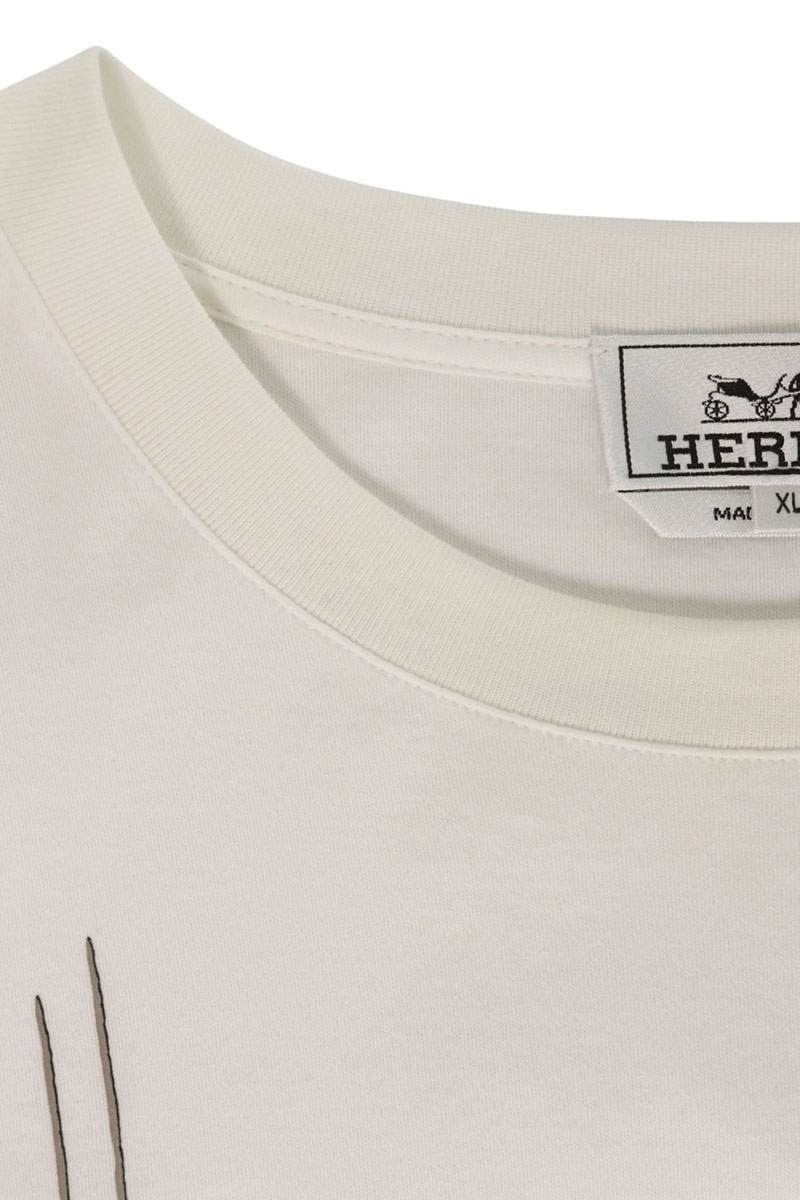 HERMES Arne en Gouache Print T-Shirt White Size XL