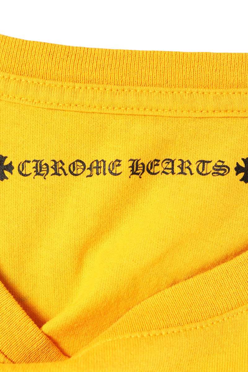 Chrome Hearts Orange Text Logo Print T-Shirt Size XL