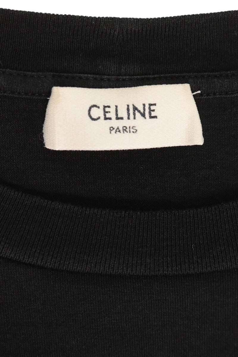 CELINE Black Front Logo T-Shirt Size S