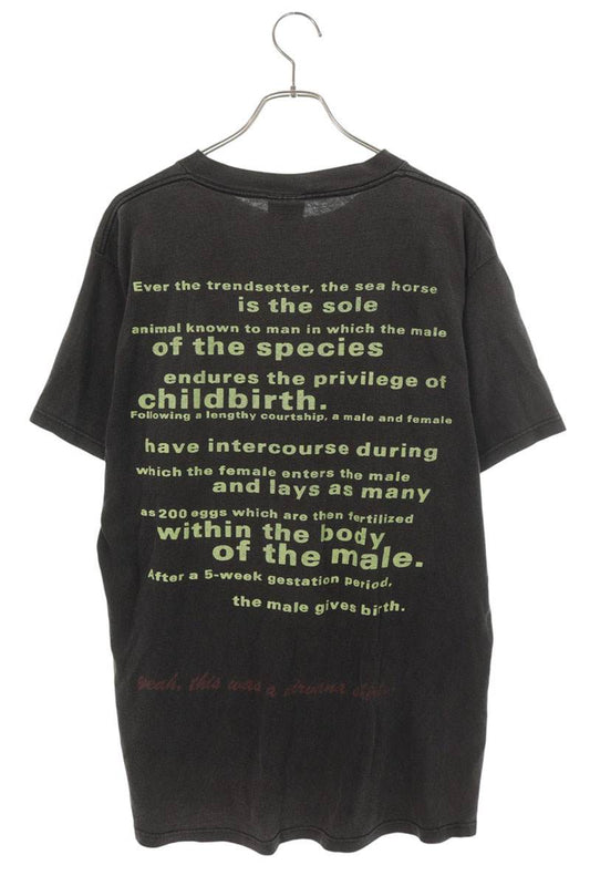 VINTAGE Nirvana Seahorse Print Band T-Shirt Black Size L