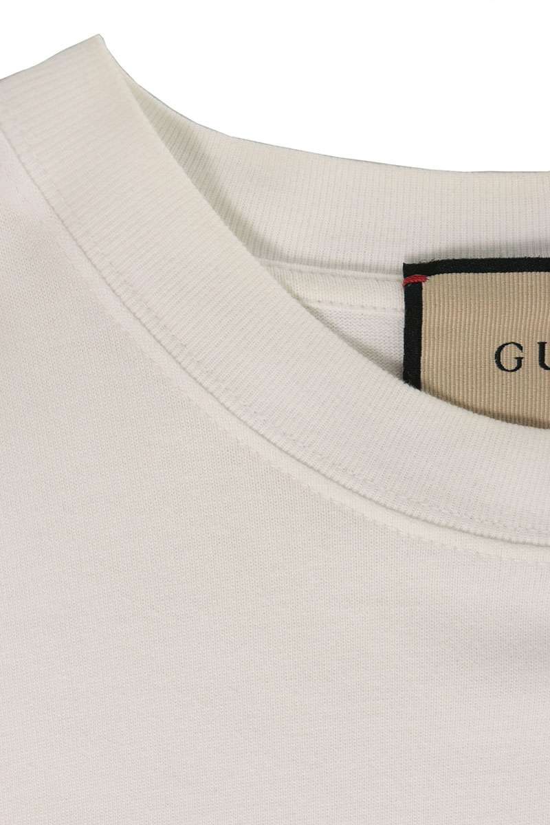 GUCCI Interlocking Logo Embroidered T-Shirt White Size S