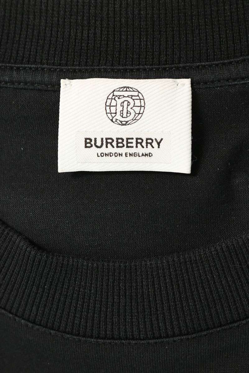 Burberry Front Logo Embroidered T-Shirt Black Size M