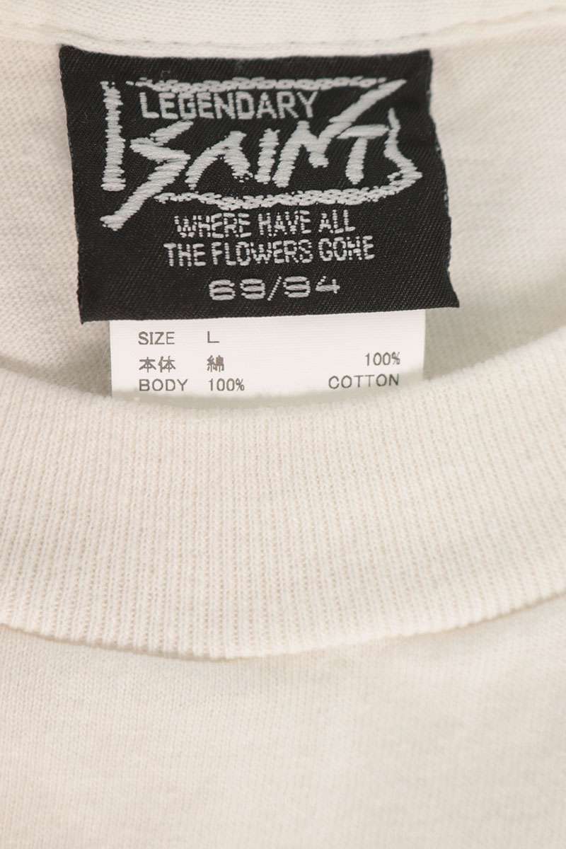 SAINT MICHAEL HOLY LOVE Cotton T-Shirt White Size L