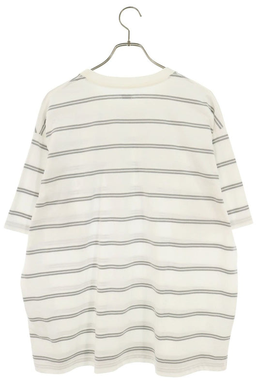 SEQUEL 26SS Logo Print Striped T-Shirt White/Gray Size L