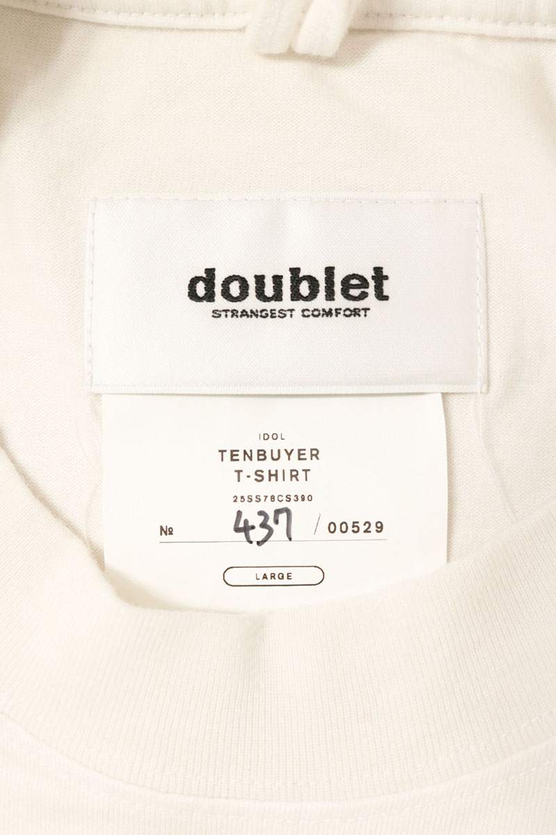 doublet 25SS Front Print T-Shirt White Size L