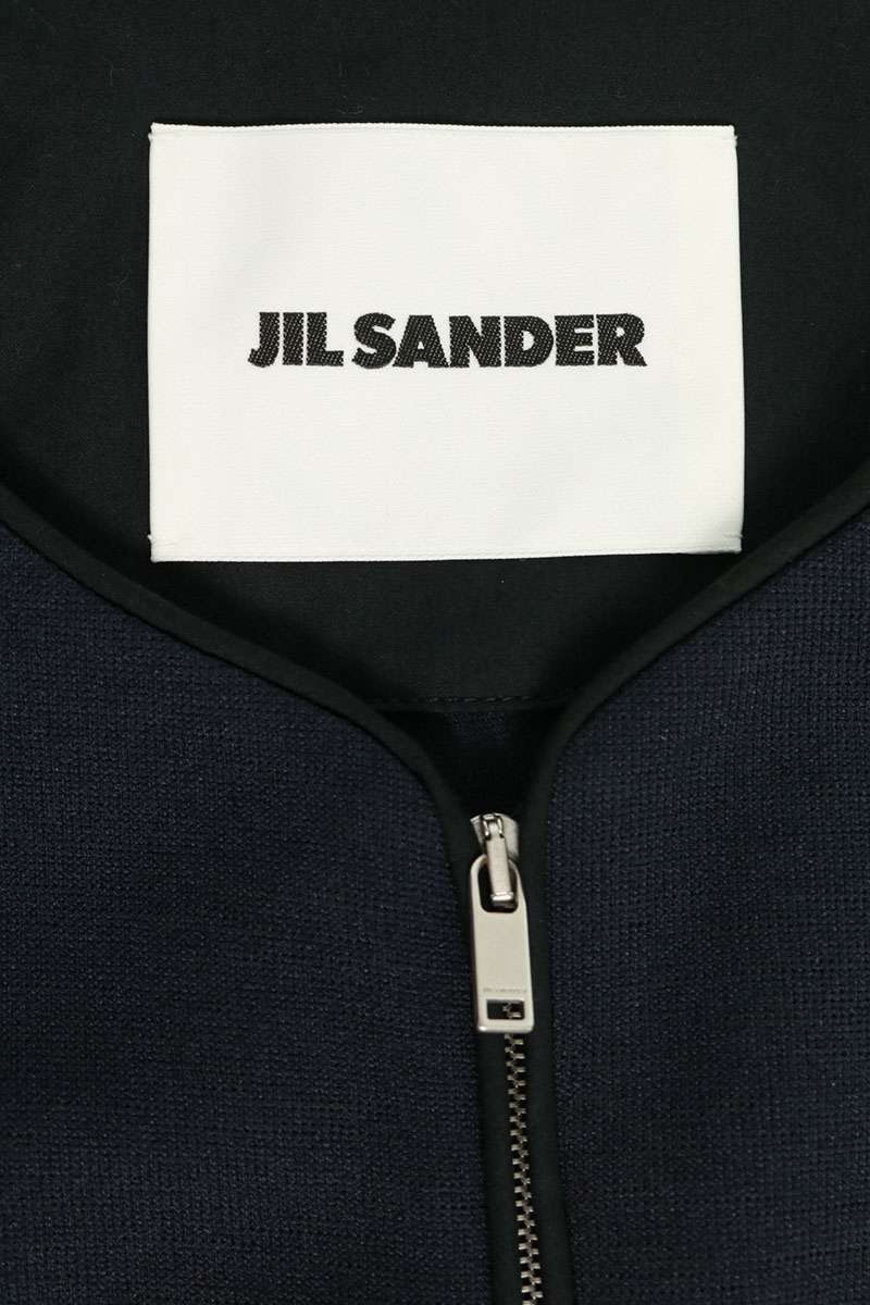 JILSANDER 26SS Zip Crewneck T-Shirt Dark Navy Size 50