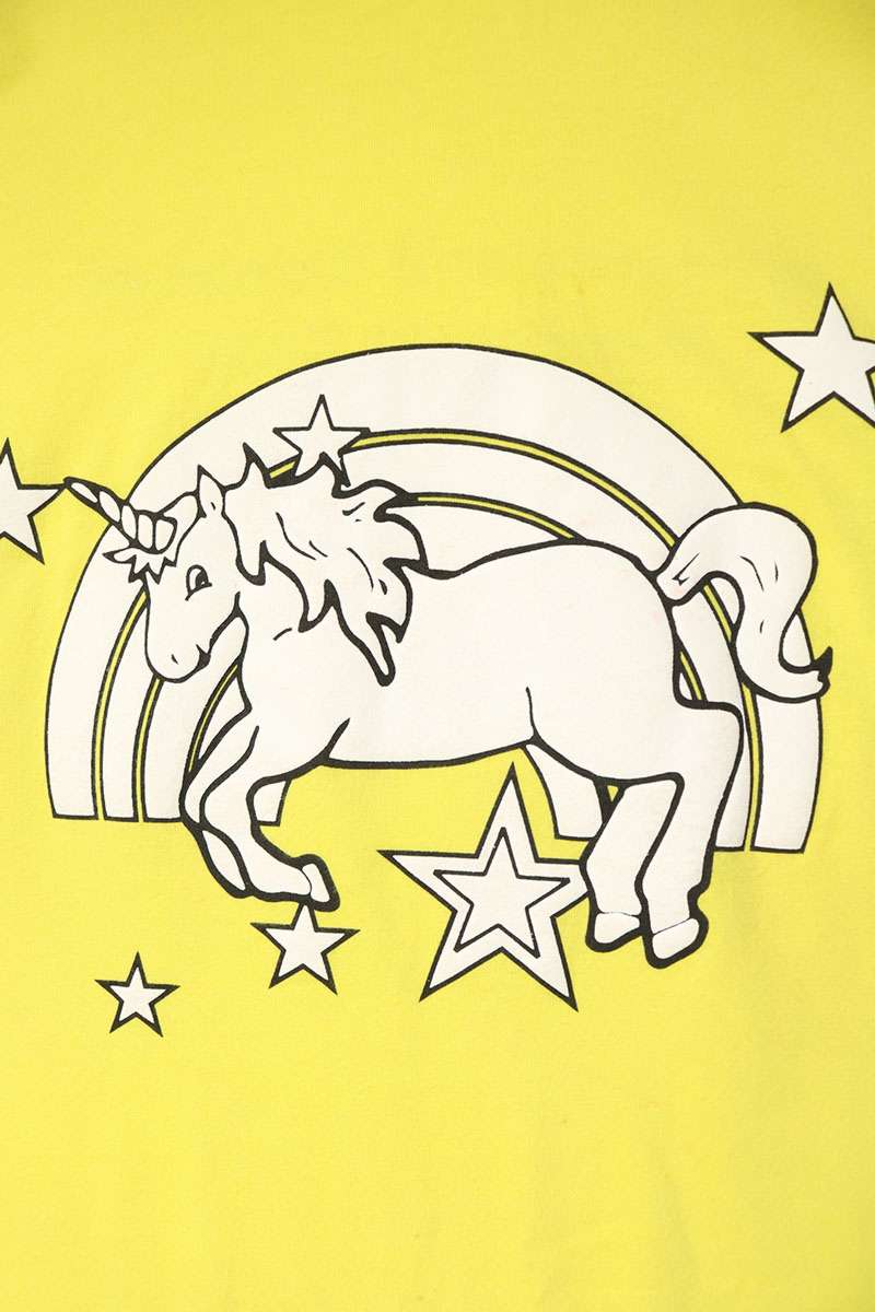 VETEMENTS 21SS Unicorn Print T-Shirt Yellow Size S