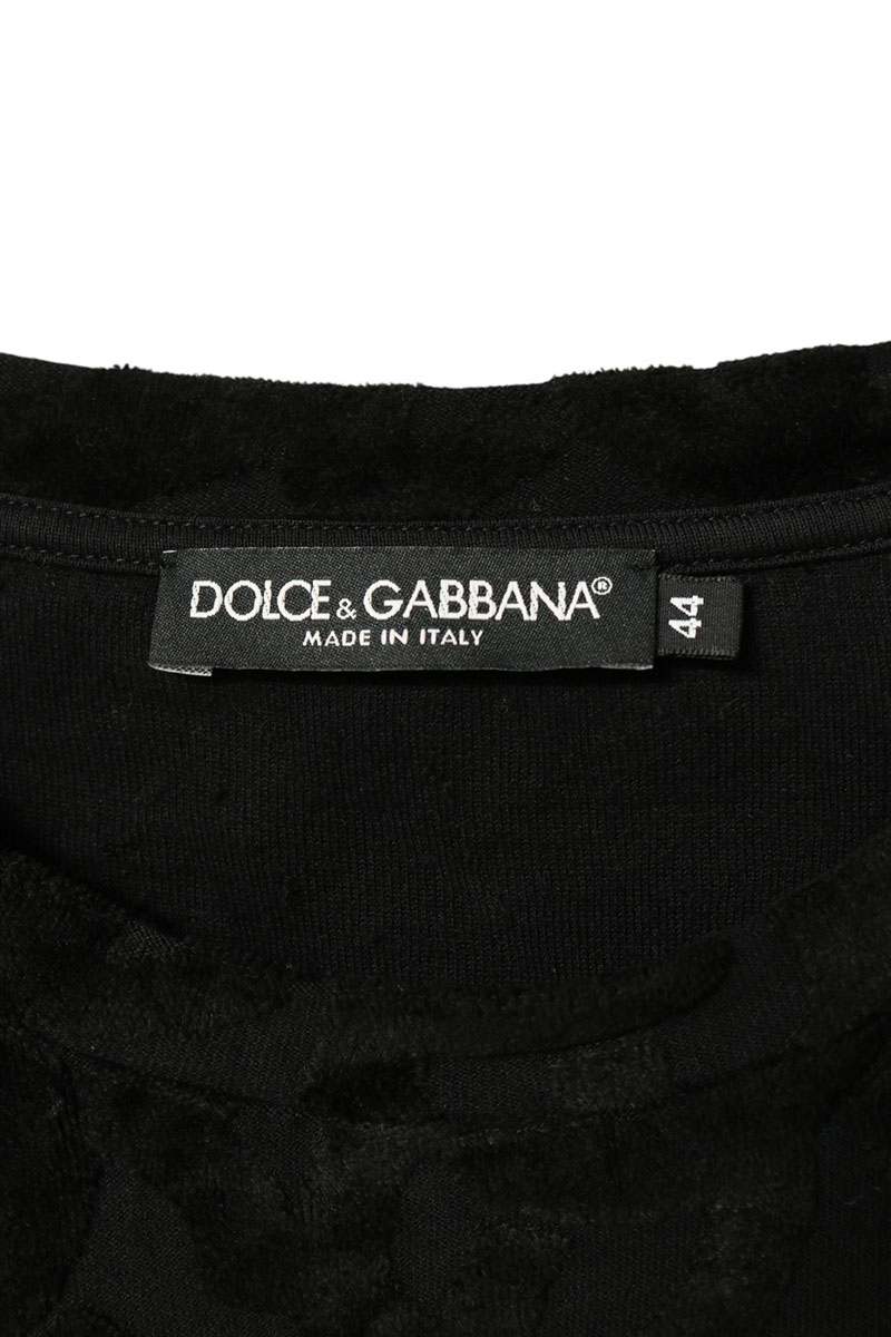 DOLCE & GABBANA Allover Logo T-Shirt Black Size 44